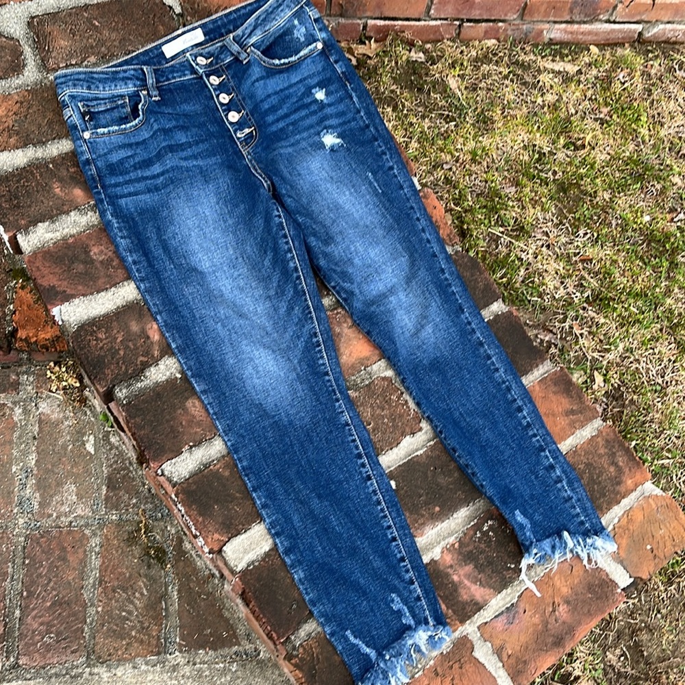 KanCan High waist crop button fly jeans size 13/30 - Picture 5 of 7